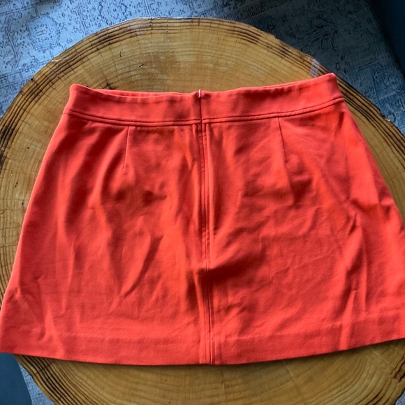 On 34th Women's Ponté-Knit Mini Skirt Orange Stretch w/ buttons - Picture 5 of 13